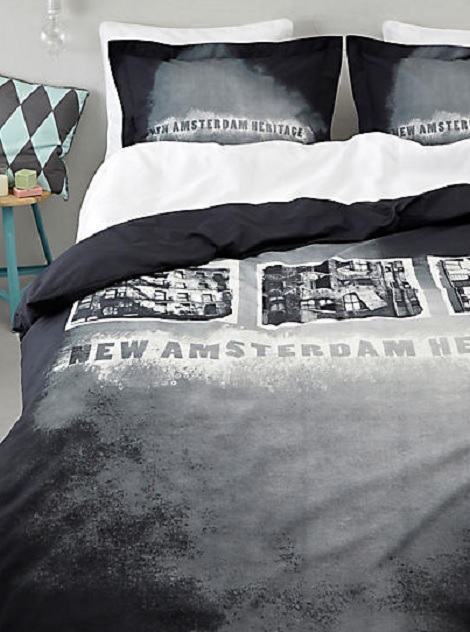 Amsterdam dekbedovertrek van dyck zwart wit huis flat heritage katoen dealer slaapkenner theo bot